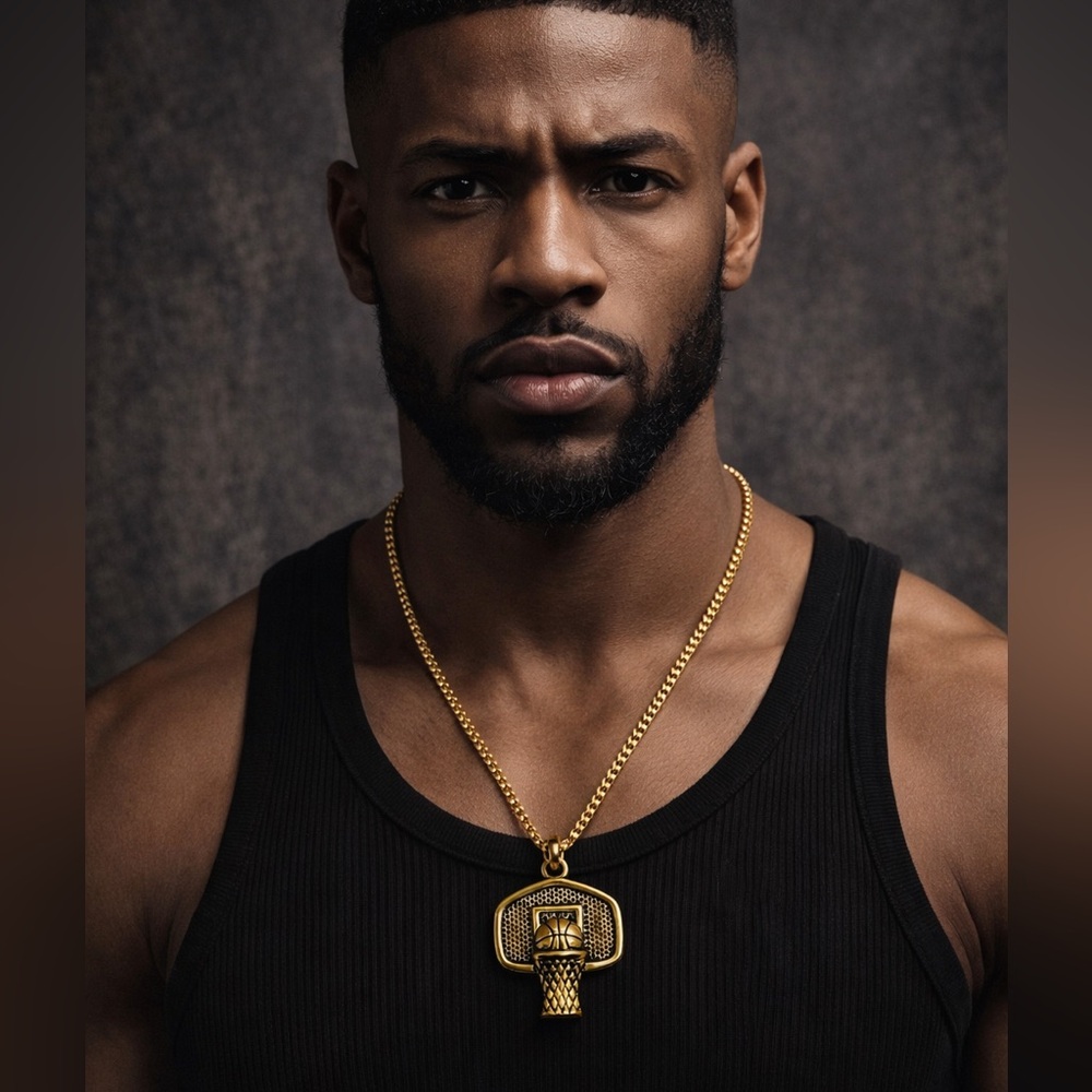 Brand New!! Basketball hoop pendant and chain